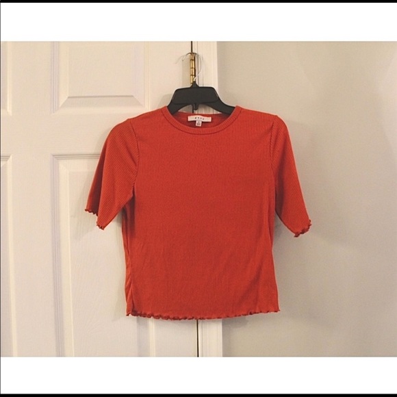 Coral Ribbed Crop Top - Picture 7 of 7